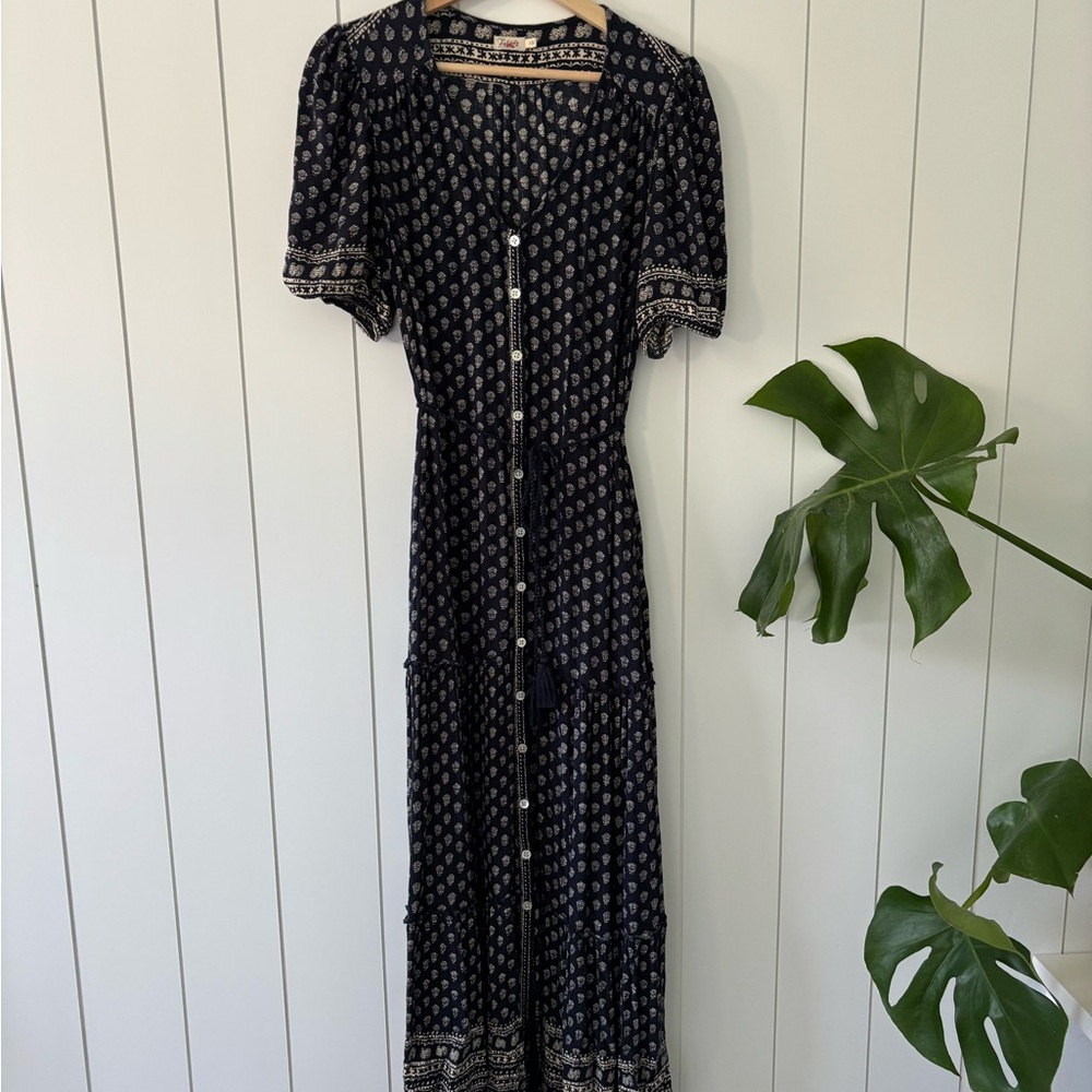 Faherty Charming Navy and White Print Sundress